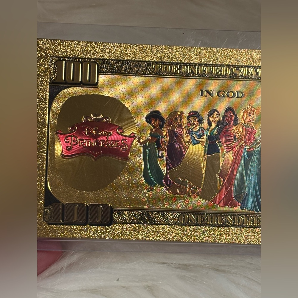 24k gold foil plated Pocahontas Banknote Disney Collectible - Picture 6 of 8